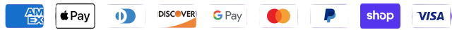 We accept Amex, Apple Pay, Discover, Google Pay, Mastercard, PayPal, Shop Pay, Visa